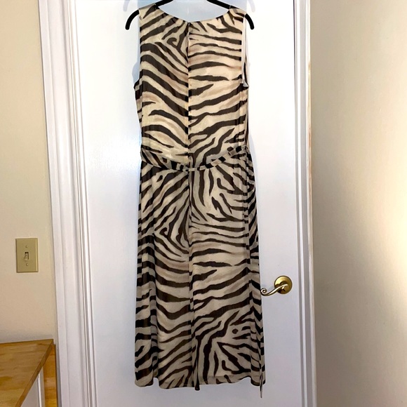 Lauren Ralph Lauren Zebra Print Sleeveless Georgette Dress - Picture 4 of 7